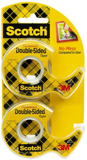 Tape & Adhesives | Double Sided Tape With Dispenser, Photo Safe, 1/2 In X 400 In, 2 Tape Rolls, Clear, Home Office And School Supplies Basic Supplies Tape & Adhesives