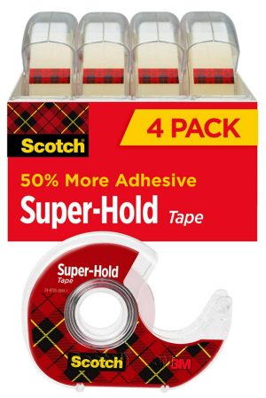 Tape & Adhesives | Super-Hold Tape, With Handheld Dispenser, 3/4″ X 650″, Clear, Pack Of 4 Rolls Basic Supplies Tape & Adhesives