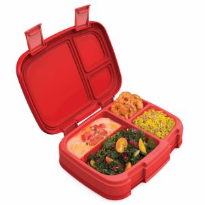 Lunch Bags | Fresh 4-Compartment Bento-Style Lunch Box, 2-7/16″H X 7″W X 9-1/4″D, Red Bags & Luggage Lunch Bags