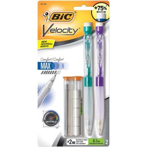 Pencils | Velocity Max Mechanical Pencils, Medium Point, 0.7 Mm, #2 Hb Lead, Assorted Barrel Colors, Pack Of 2 Office Supplies Pencils