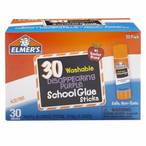 Tape & Adhesives | Glue Stick Classroom Pack, Purple, Box Of 30 Basic Supplies Tape & Adhesives