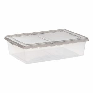 Plastic Storage Containers | Snap Top Storage Boxes, 7 Gallon, Clear, Set Of 6 Boxes Office Supplies Plastic Storage Containers