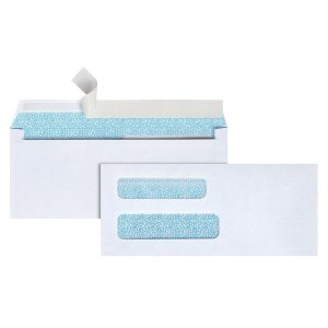 Envelopes | Brand #8 5/8 Security Envelopes, Double Window, 3-5/8″ X 8-5/8″, Clean Seal, White, Box Of 250 Envelopes Envelopes