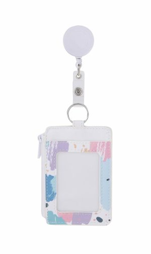 Name Badges & Holders | Brand Fashion Badge Holder With Clip Reel, 3-1/2″ X 2-1/2″, Splatter Labels & Label Makers Name Badges & Holders