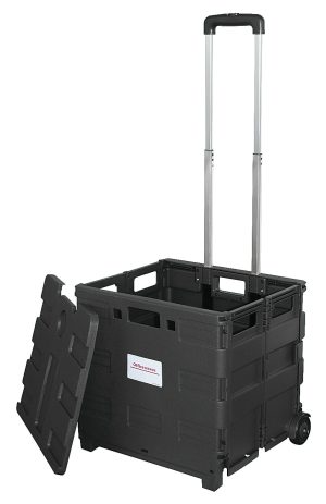 Storage Drawers & Carts | Brand Mobile Folding Cart With Lid, 16″H X 18″W X 15″D, Black Office Supplies Storage Drawers & Carts